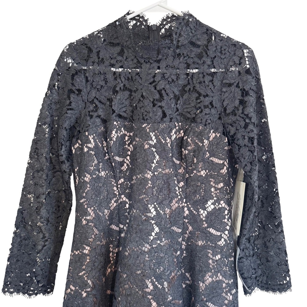 NWT Eliza J Charcoal Gray Lace Fit & Flare Dress Size 6 Sold at Nordstrom - Picture 4 of 16